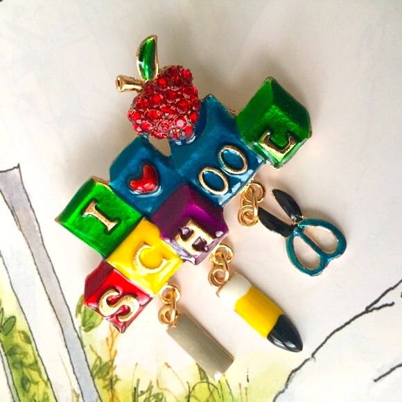 🍏50% OFF/3+... I 💌 SCHOOL Brooch/Pendant - Picture 6 of 8